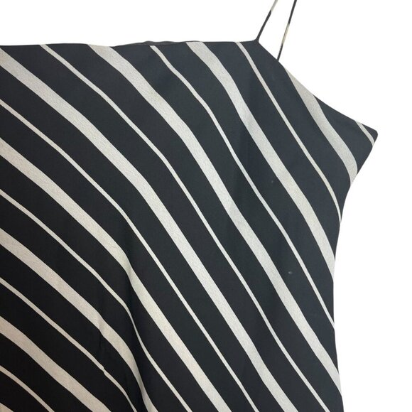 Jessica Howard Size 10 Square Neck Spaghetti Strap Dress Black White Stripe 90's - Picture 3 of 4